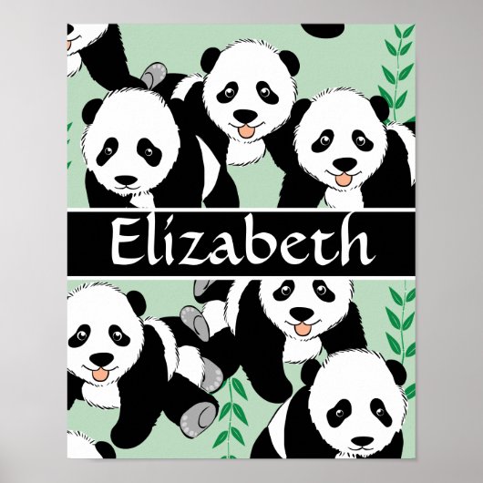 Poster Panda Bears Graphique à personnaliser (Devant)