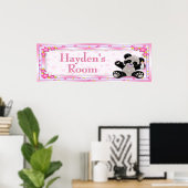 Poster Panda bébé rose personnalisable Nom de chambre Pos (Bureau à domicile)