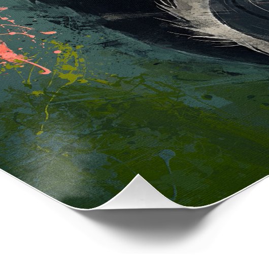 Poster Panda Blushing mignon - Peinture numérique (Coin)