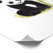 Poster Panda cub et bambou aquarelles peintures (Coin)