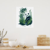 Poster Panda d'aquarelle enchanteresse dans une forêt de  (Cuisine)
