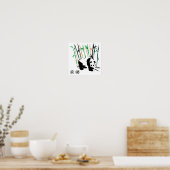 Poster Panda d'art chinois imprimé ours (Cuisine)