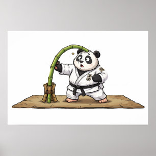 Poster Panda de karaté drôle Échec de l'art martial