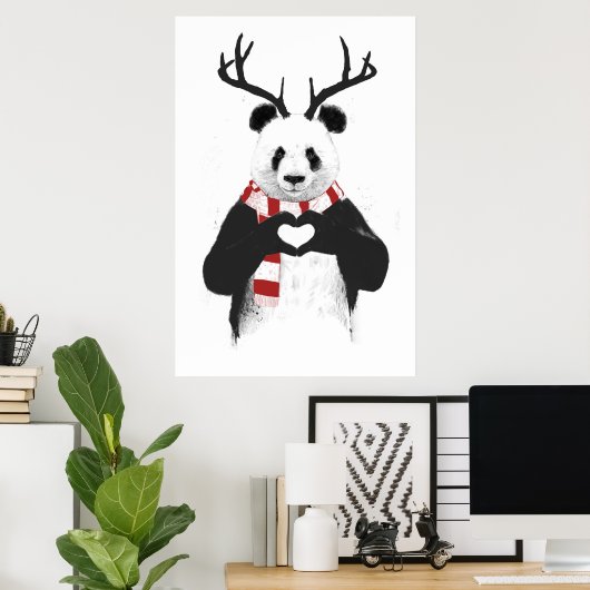 Poster Panda de Noël (Bureau à domicile)