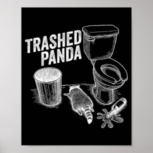 Poster Panda Défoncé Drôle de Raton laveur ivre