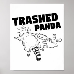 Poster Panda Défoncé Drôle de Raton laveur ivre
