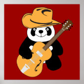 Poster Panda drôle avec guitare (Devant)