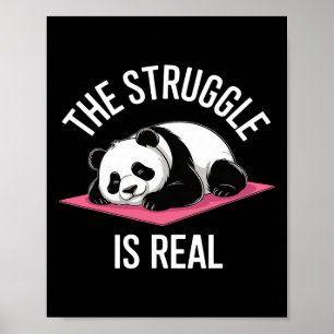 Poster Panda drôle vintage yoga salle de sport exercice l