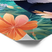 Poster Panda entourée de fleurs (Coin)
