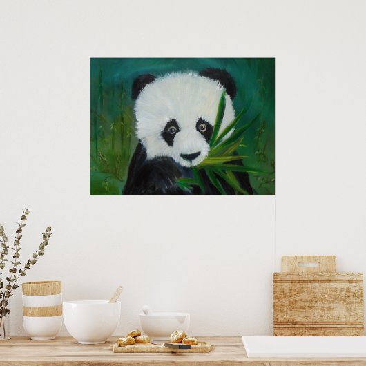 Poster Panda et Bambou (Cuisine)