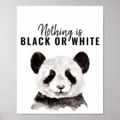 Poster Panda Funky Moderne Noir Et Blanc Avec Citation (Devant)