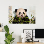 Poster Panda géant penché contre le mur (Bureau à domicile)