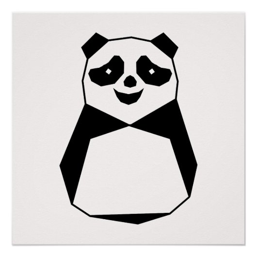 Poster Panda géométrique (Devant)