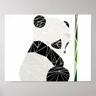 Poster Panda géométrique triste