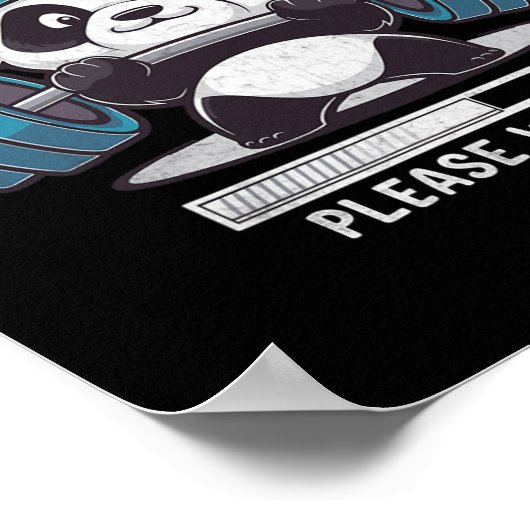 Poster Panda Installation Muscles Veuillez Attendre Poids (Coin)