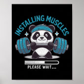 Poster Panda Installation Muscles Veuillez Attendre Poids (Devant)