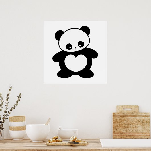 Poster Panda Kawaii (Cuisine)