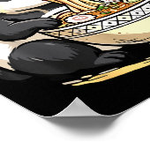 Poster Panda mangeant des nouilles Ramen drôles (Coin)
