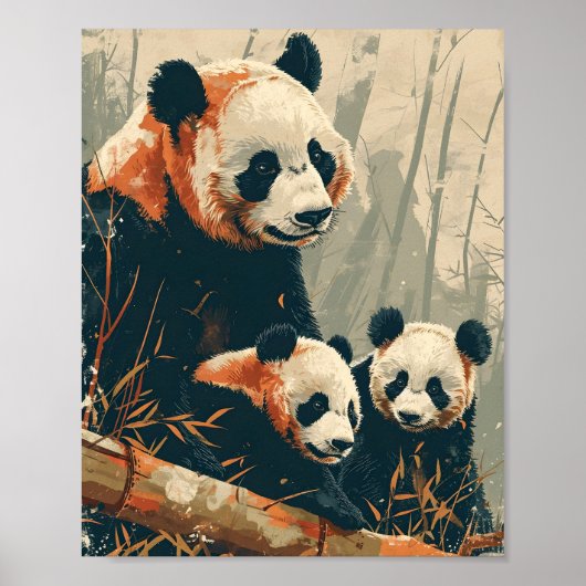 Poster Panda & Marionnettes : Vintage (Devant)