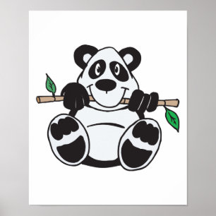 Poster panda mignon accroché à la branche