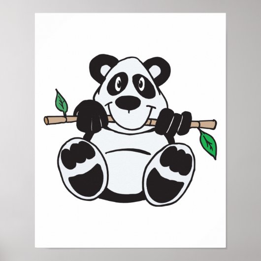 Poster panda mignon accroché à la branche (Devant)