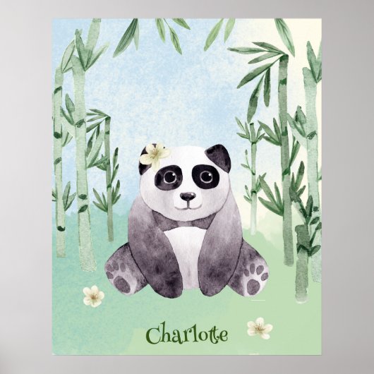 Poster Panda mignon assis (Devant)