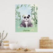 Poster Panda mignon assis (Cuisine)