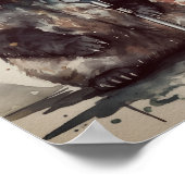 Poster Panda mignonne chantant à travers microphone rétro (Coin)