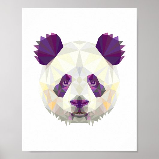 Poster Panda ours géométrique style nordé (Devant)