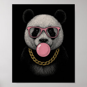 Poster Panda Pink Bubble Gum Cadeaux Hommes Enfants Femme