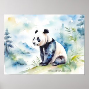 Poster Panda porte bonne chance