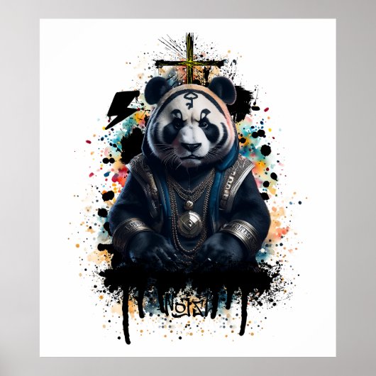 Poster panda, poster, panda poster, cool, (Devant)