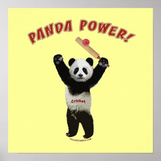 Poster Panda Power de cricket (Devant)