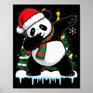 Poster Panda qui fait dab Santa Noël Enfants Garçons Homm