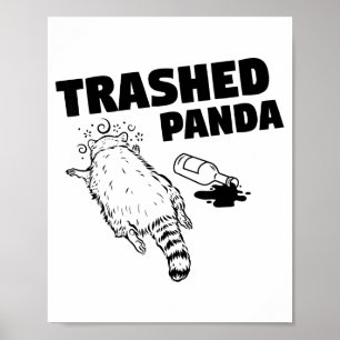 Poster Panda Raton Laver Ordures Raton Drôle Se Soûle Rac