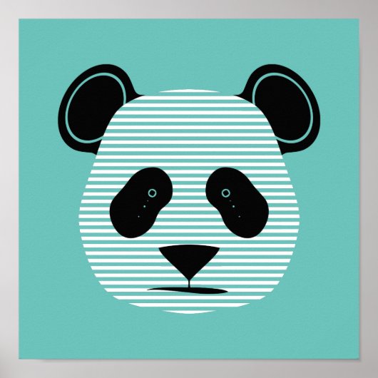 Poster panda rayures (Devant)