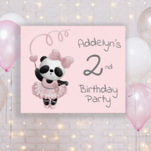 Poster Panda Rose Bear Ballerina 2e Anniversaire