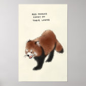 Poster panda rouge (Devant)