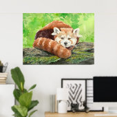 Poster Panda rouge (Bureau à domicile)