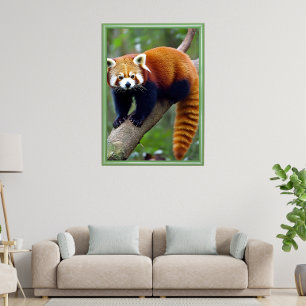 Poster Panda rouge