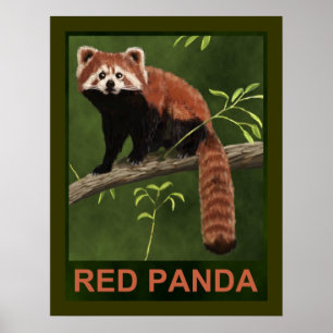 Poster Panda rouge