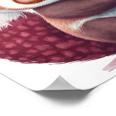 Poster Panda rouge avec coeur de ballon. (Coin)