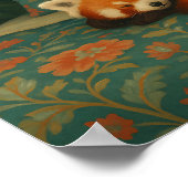 Poster Panda Rouge Floral Cosy (Coin)
