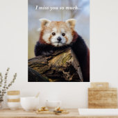 Poster Panda Rouge Mignonne Vous Manque Tellement (Cuisine)