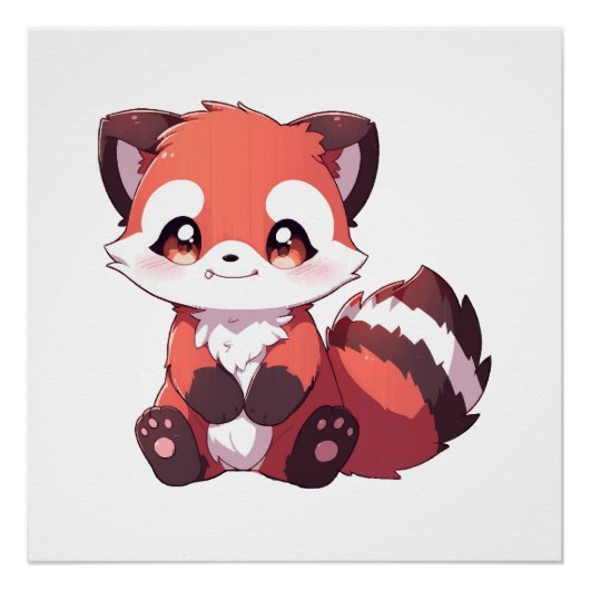 Poster panda roux mignon (Devant)