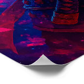 Poster Panda Samurai rouge avec Imaginaire katana brillan (Coin)