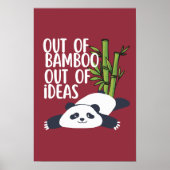 Poster Panda sans idées, en bambou (Devant)