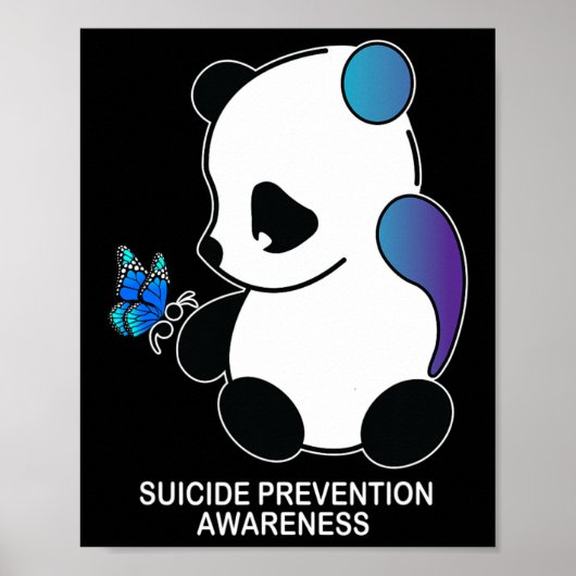 Poster Panda Semicolon Butterfly Suicide Prevention Aware (Devant)