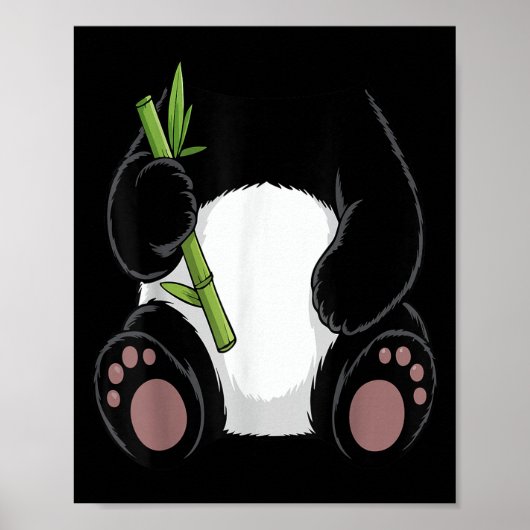 Poster Panda Shirt Adult Kids Men Women Panda Bear Costum (Devant)