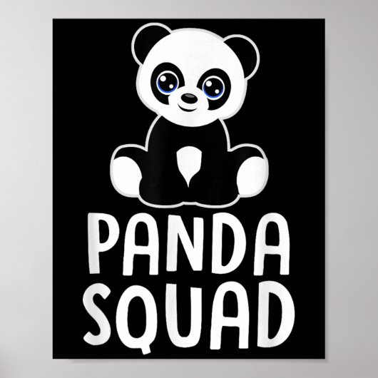 Poster Panda Squad Amusant Panda Lover Citation Filles Ga (Devant)